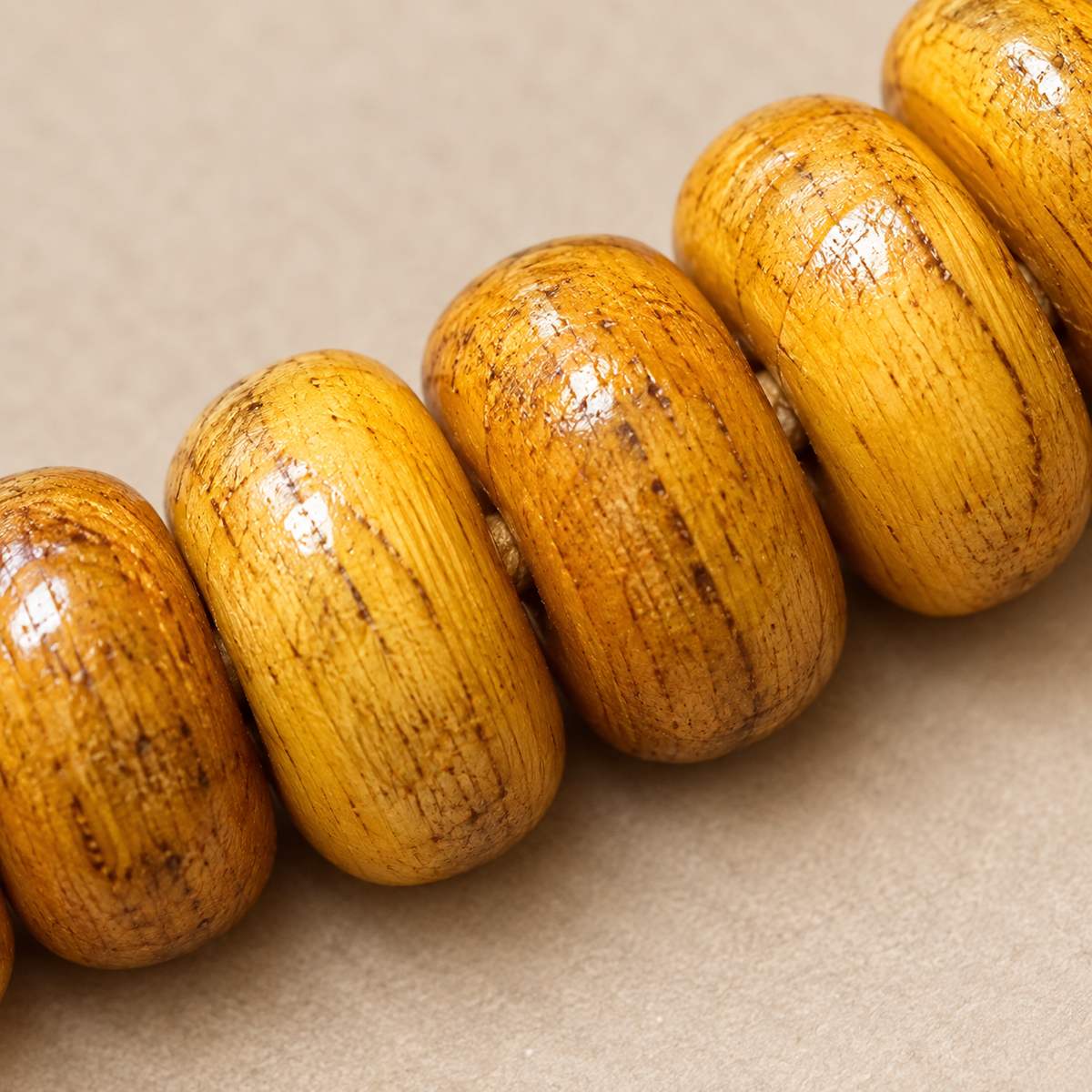 EverestArtstudios Natural Golden-Yellow Camel Bone 108-Bead DIY Mala Strand — surface detail