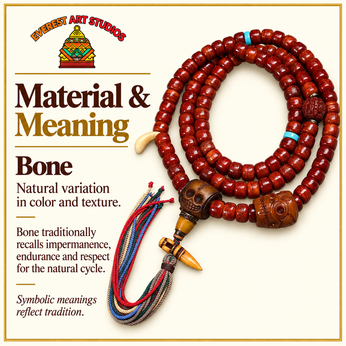 Tibetan mala — materials meaning
