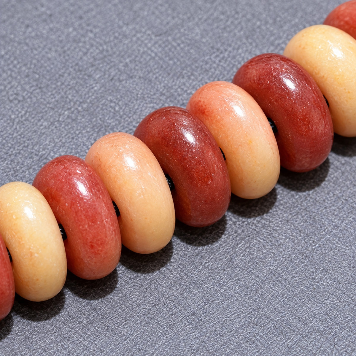 EverestArtstudios Natural Half-Blood Camel Bone Disc-Bead 108-Bead DIY Strand — bead detail