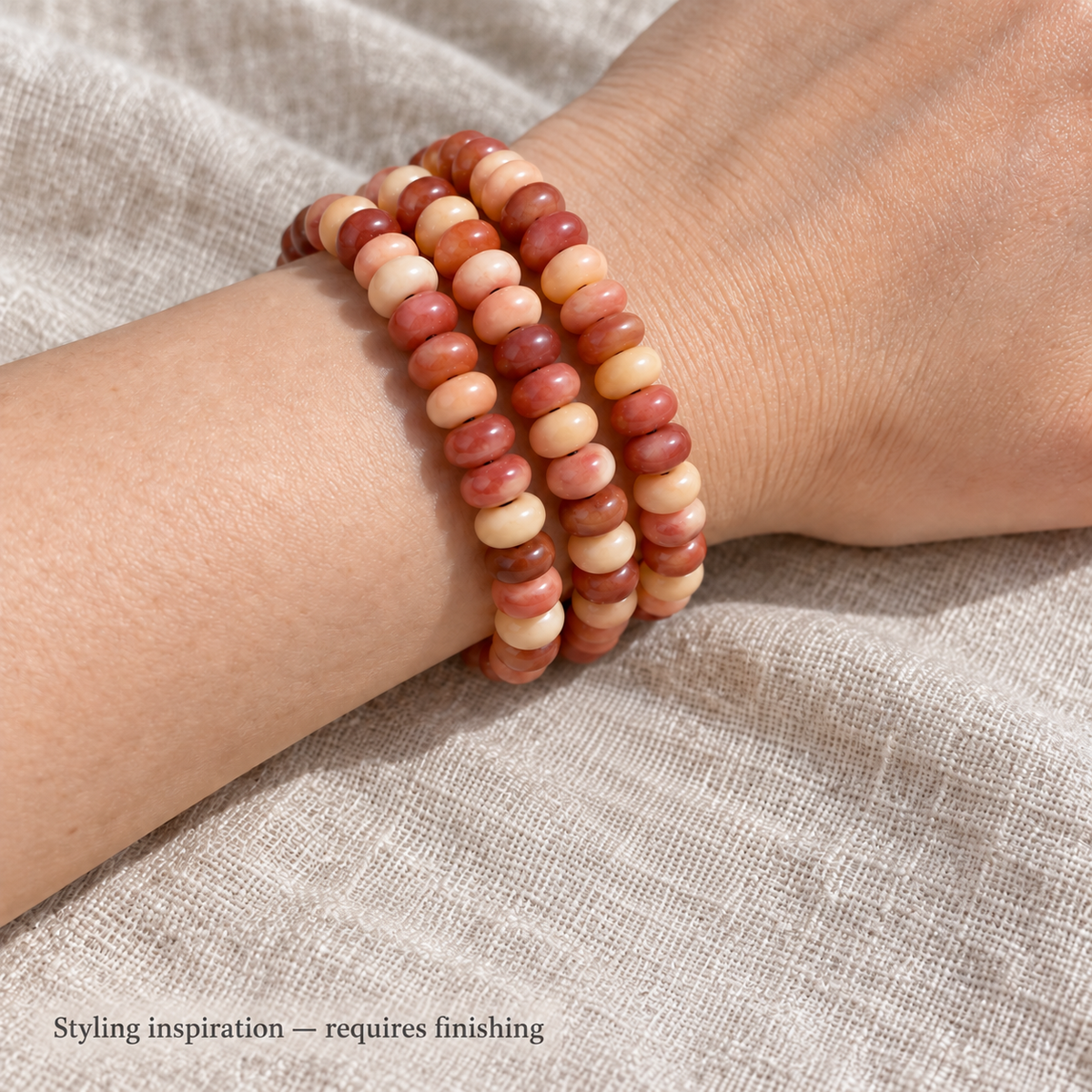 EverestArtstudios Natural Half-Blood Camel Bone Disc-Bead 108-Bead DIY Strand — wrist resting