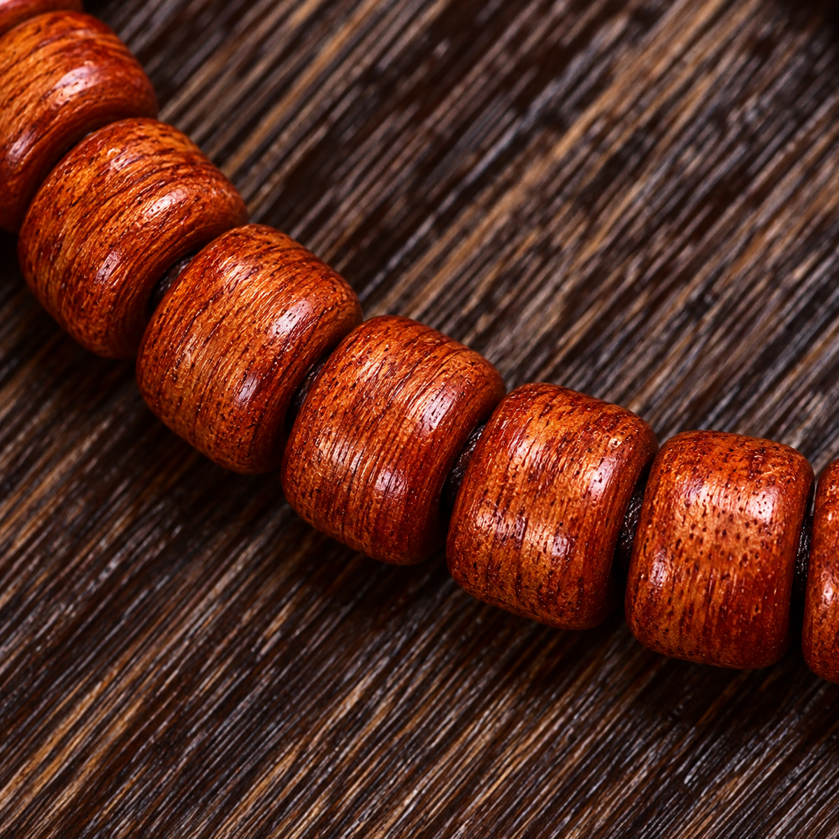 EverestArtstudios Tibetan Vintage Camel Bone 108-Bead Mala with Zaki Lhamo Clip — bead detail