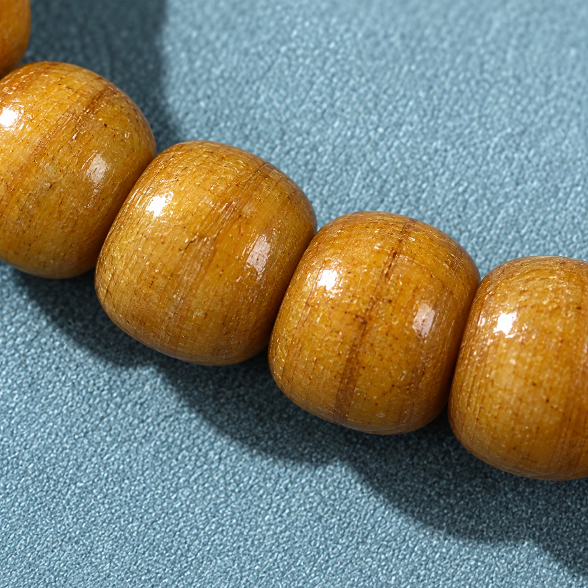 EverestArtstudios Natural Camel Bone 108-Bead Mala with Zaki Lhamo Gau Pendant — surface detail