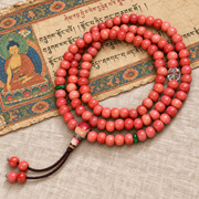 EverestArtstudios Natural Full-Blood Camel Bone 108-Bead Mala with Glass and Bone Guru Bead — full product