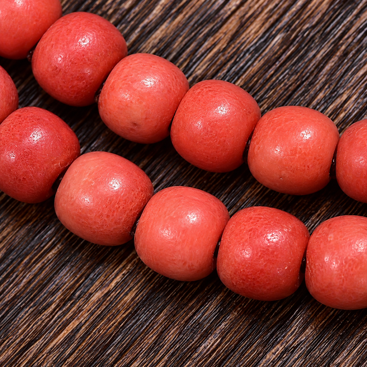 EverestArtstudios Natural Full-Blood Camel Bone 108-Bead Mala with Glass and Bone Guru Bead — bead detail