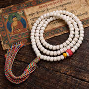 EverestArtstudios Natural Yak Bone 108-Bead Mala with Antler Accents — full product