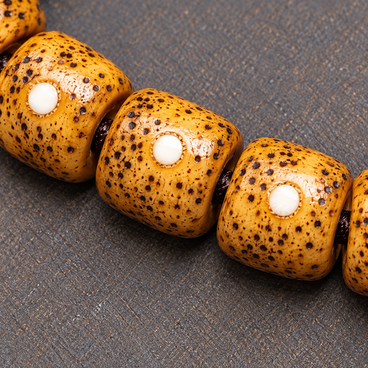 EverestArtstudios Xingyue Bodhi 108-Bead Mala with Bone and Safety Ring Accents — surface detail