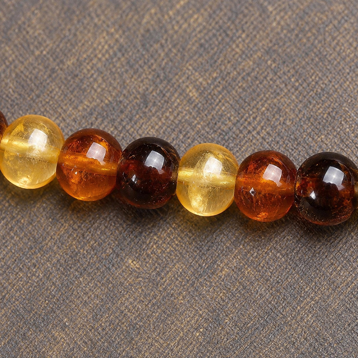 EverestArtstudios Golden Armor 108-Bead Mala with Bone and Dice Accents — bead detail