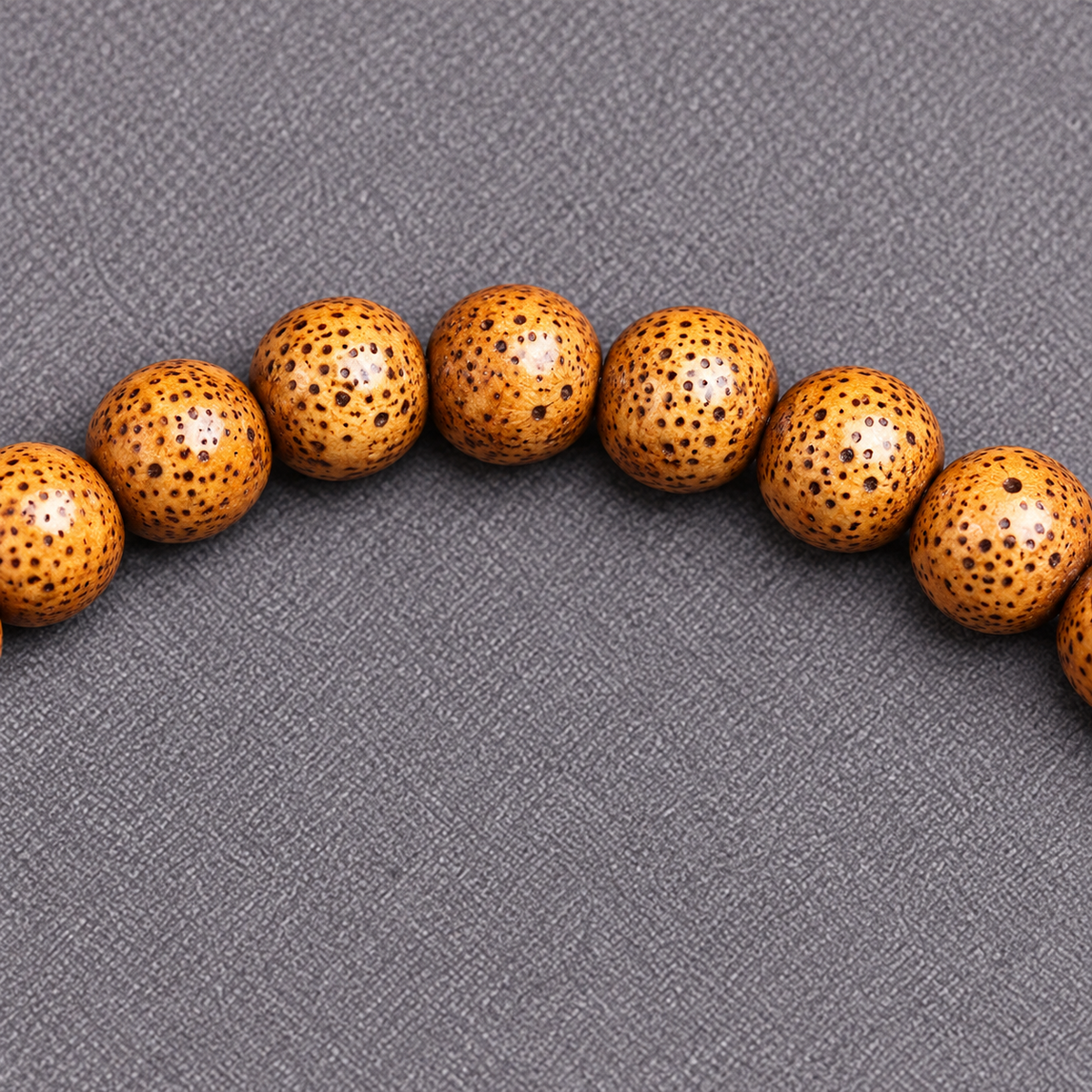 EverestArtstudios Xingyue Bodhi 108-Bead Mala Necklace with Textured Seed Beads — bead detail