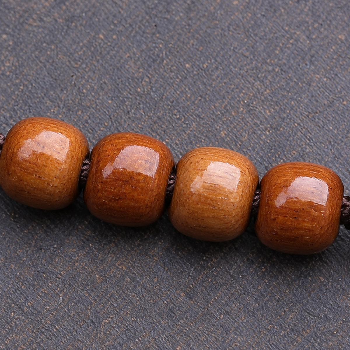 EverestArtstudios 108-Bead Mala with Phoenix Eye Bodhi, Agate and Antler Accents — surface detail