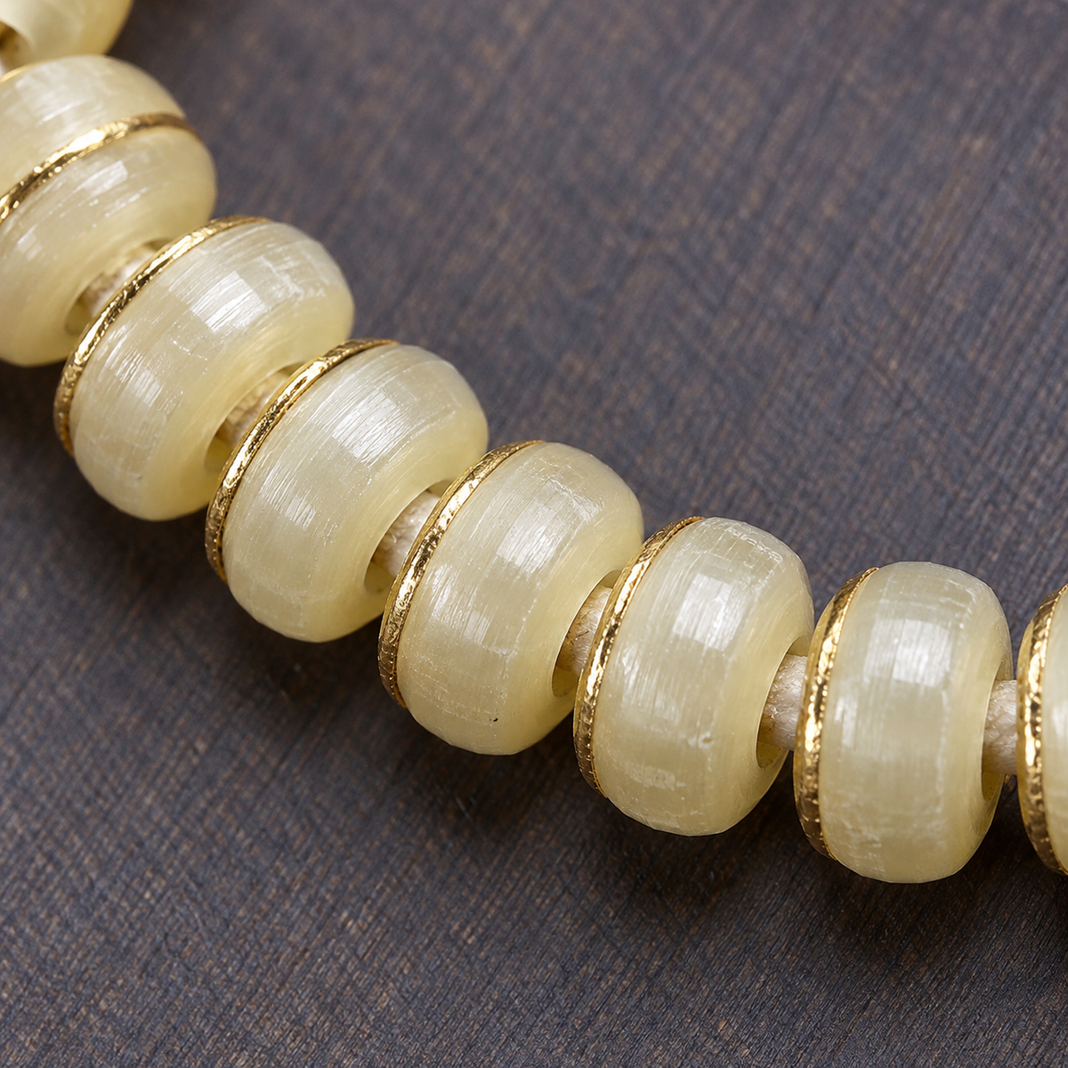 EverestArtstudios Bamboo-Pattern 108-Bead Mala with Carved Charms and Tassels — bead detail