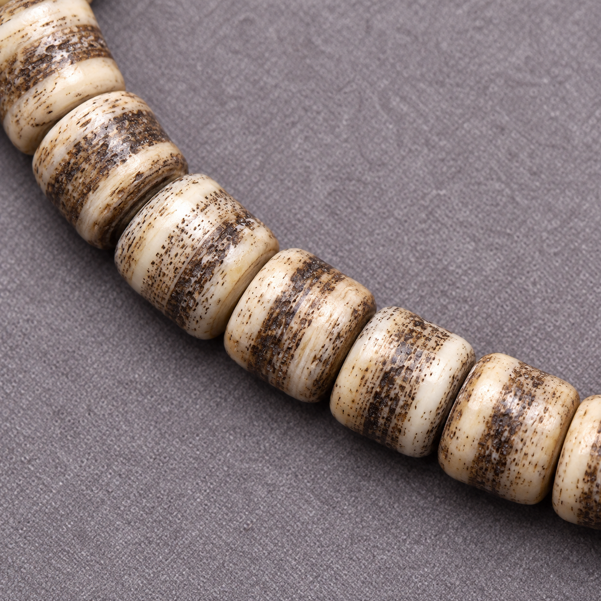 EverestArtstudios 108-Bead Mala with Camel Bone and Ghau Pendant — bead detail