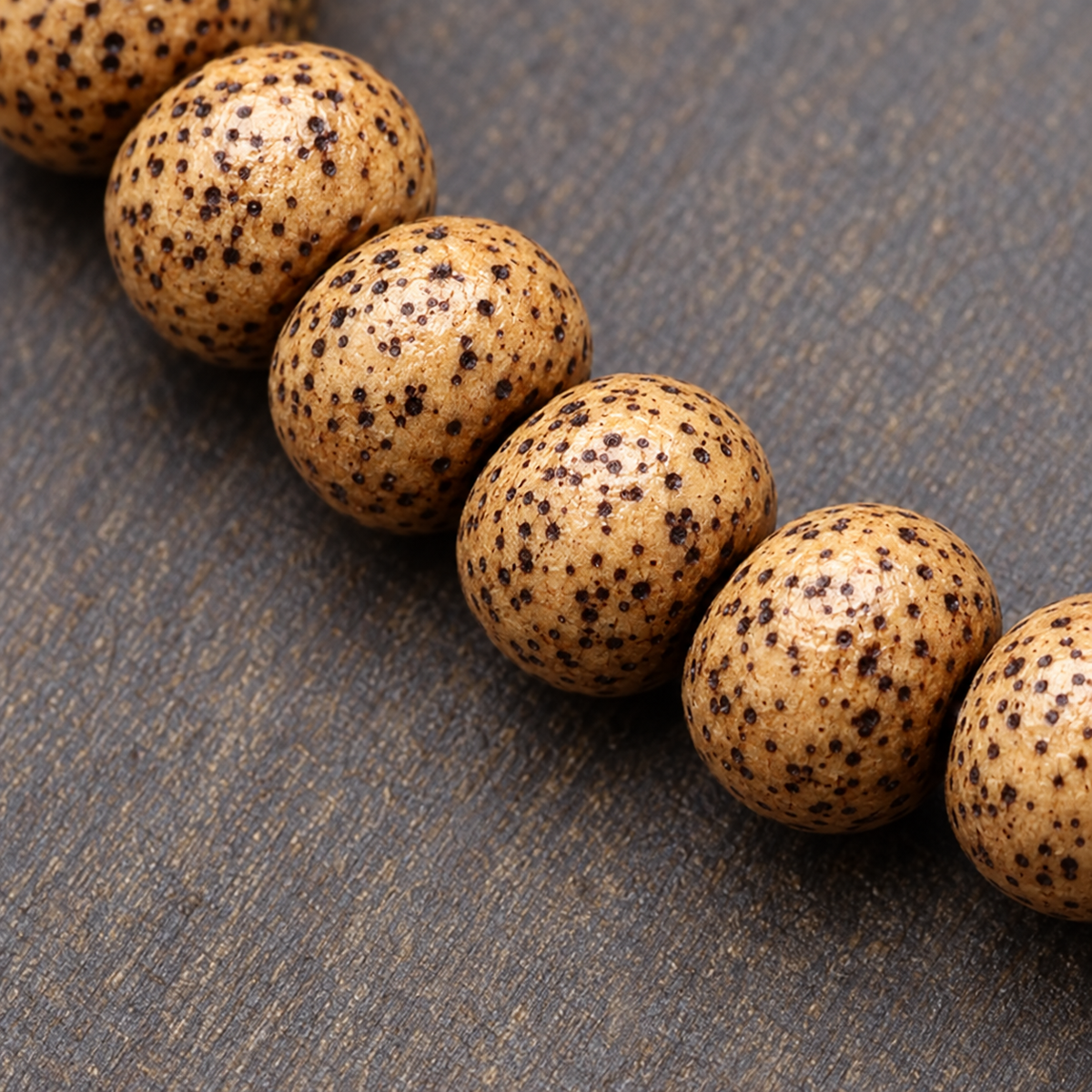 EverestArtstudios Textured Xingyue Bodhi 108-Bead Mala with Coral and Yak Bone Accents — bead detail