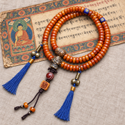 EverestArtstudios Yak Bone 108-Bead Mala with Lotus and Vajra Bodhi Accents — full product