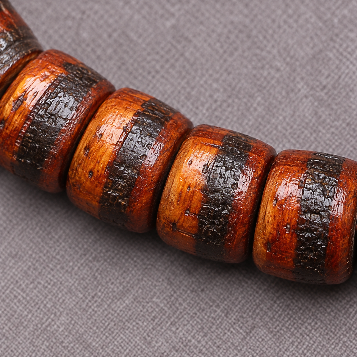 EverestArtstudios Yak Bone 108-Bead Mala with Ghau Pendant and Hanging Charm — surface detail