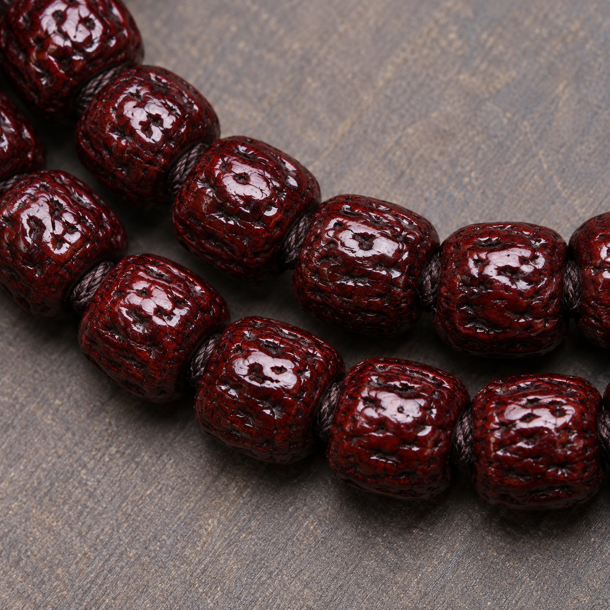 EverestArtstudios Vajra Bodhi 108-Bead Mala with Bone Accents — bead detail