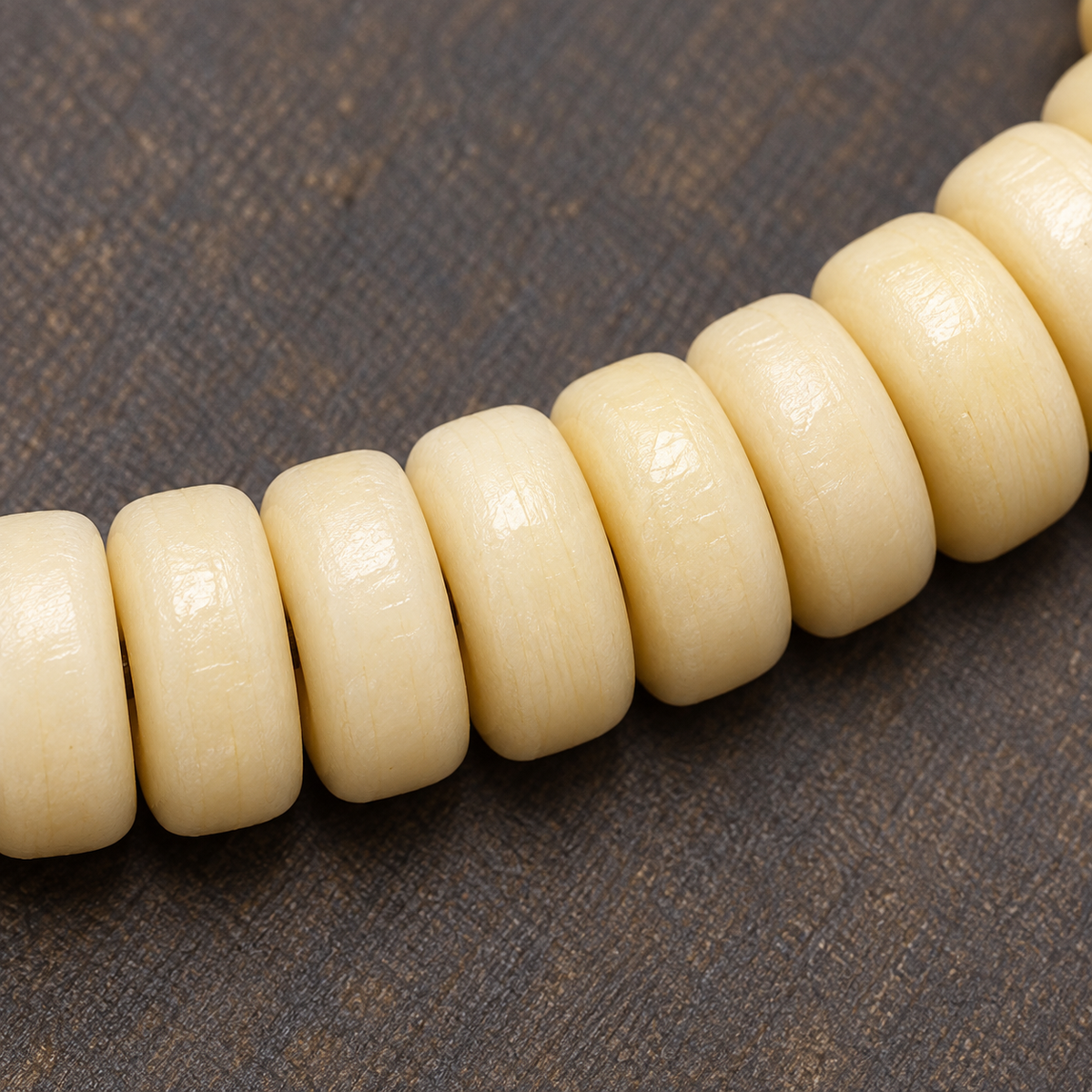 EverestArtstudios Golden-Tone Camel Bone 108-Bead Mala with Carved Accents — bead detail