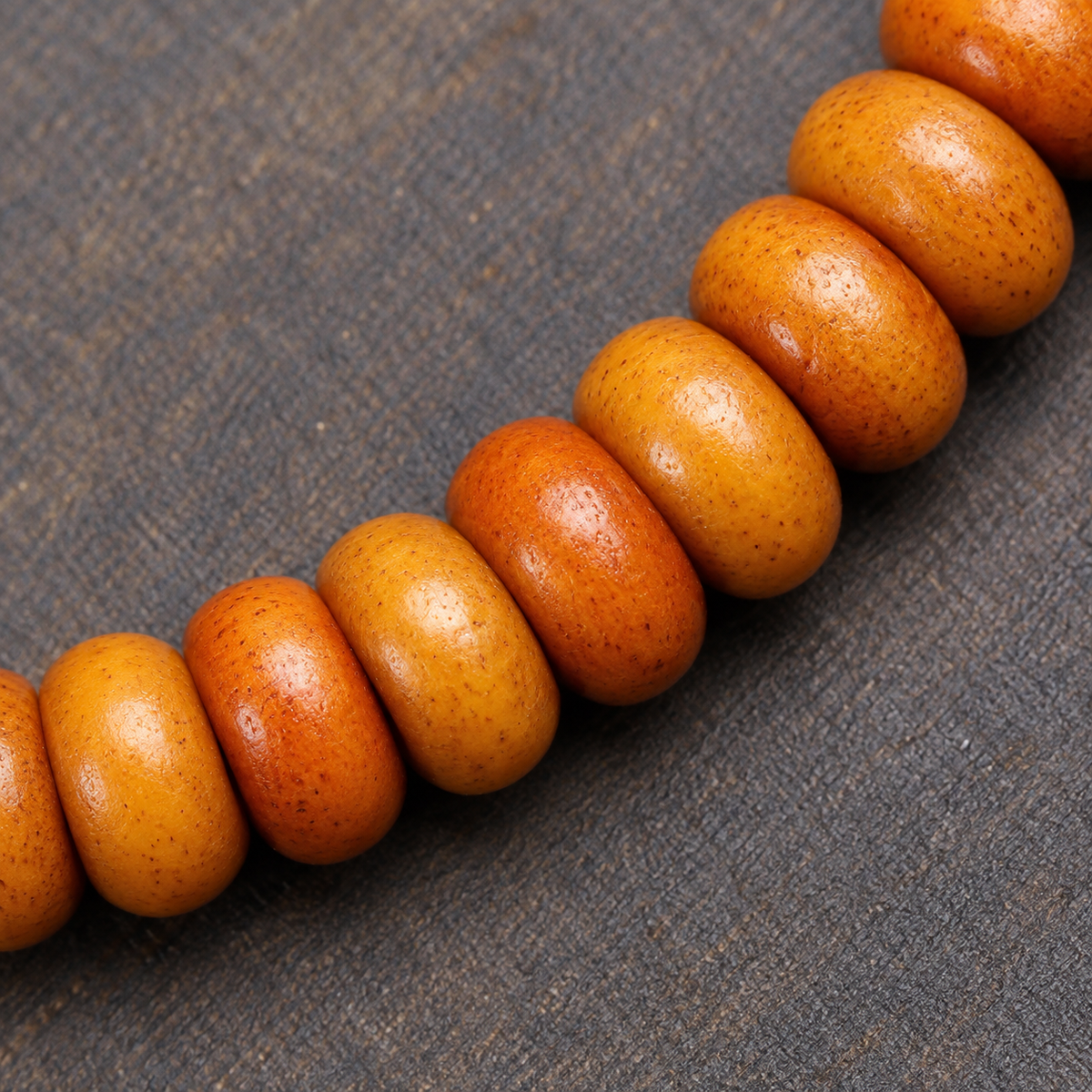 EverestArtstudios Bone 108-Bead Mala with Camel Bone and Agate Accents — bead detail