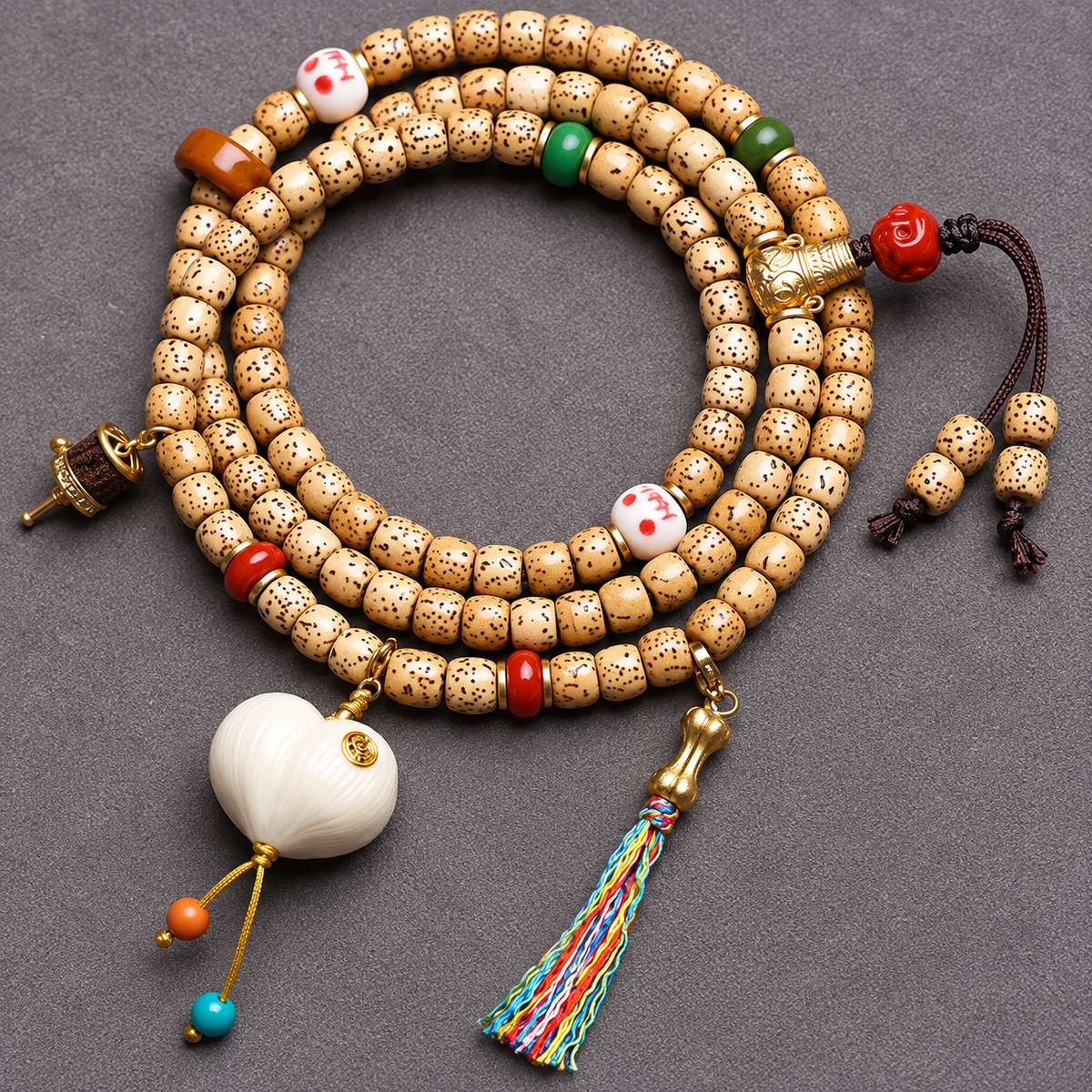 Xingyue Bodhi 108-bead mala — connection detail