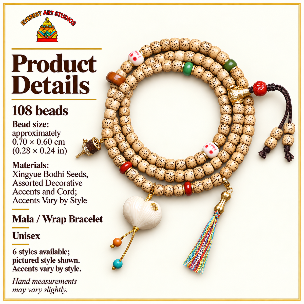 Xingyue Bodhi 108-bead mala — specifications
