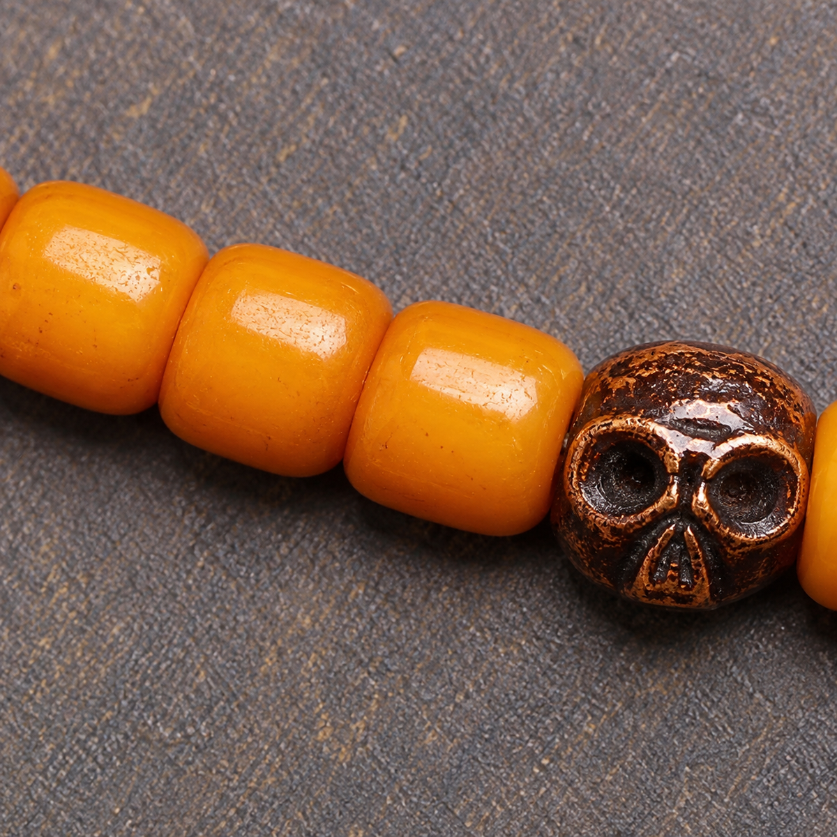 EverestArtstudios Bone 108-Bead Mala with Carved Yak Bone Accents — surface detail