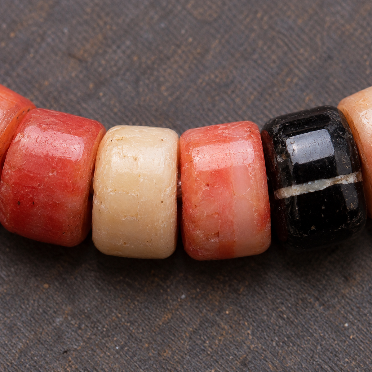 EverestArtstudios Camel Bone 108-Bead Mala with Coconut and Decorative Accents — surface detail
