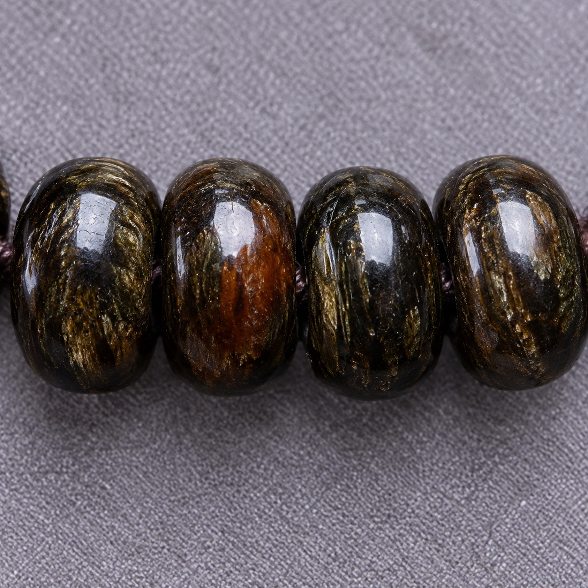 EverestArtstudios Bamboo-Pattern Bone 108-Bead Mala with Sandalwood Accents — surface detail