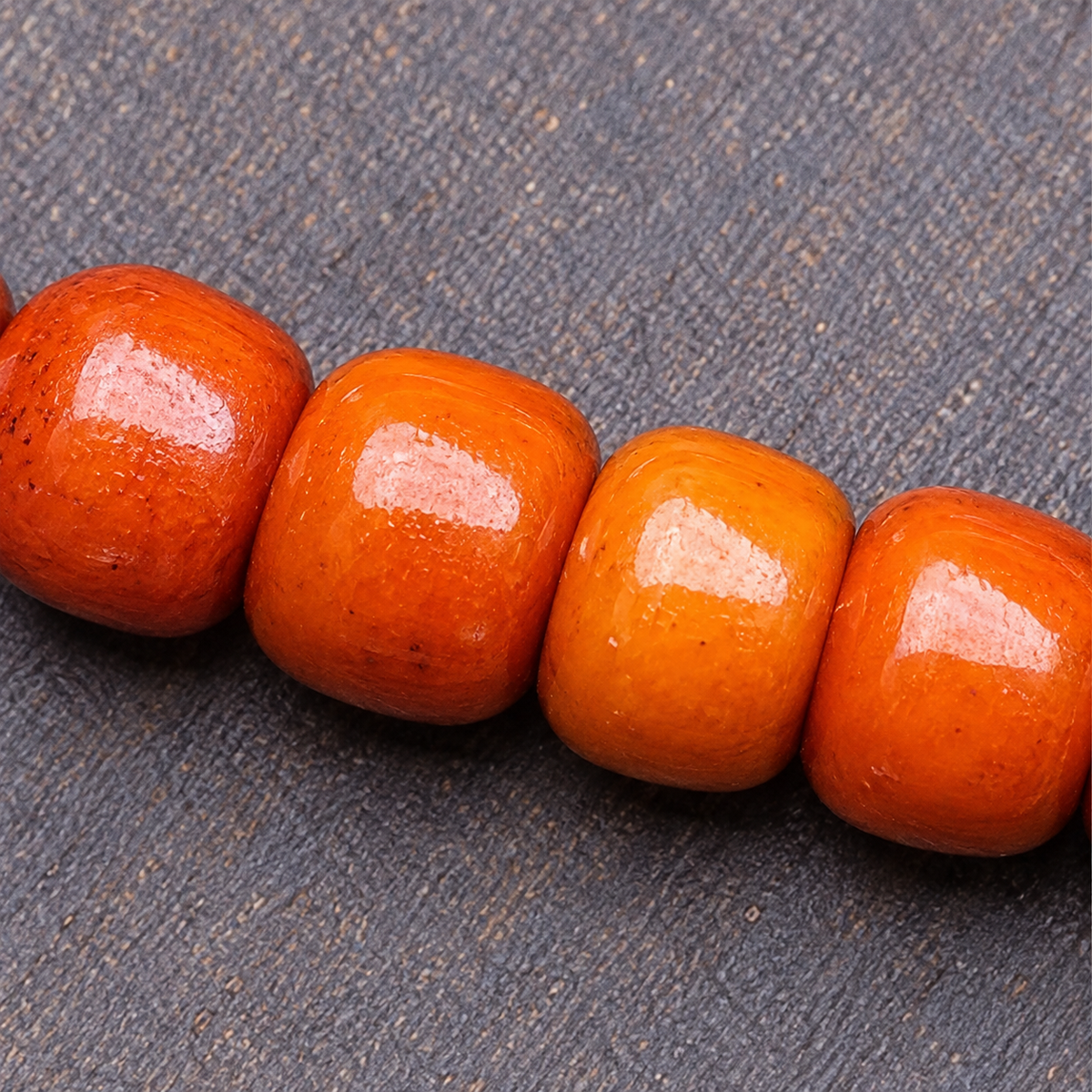 EverestArtstudios Carved Yak Bone Prayer Beads with Sandalwood Accents — surface detail