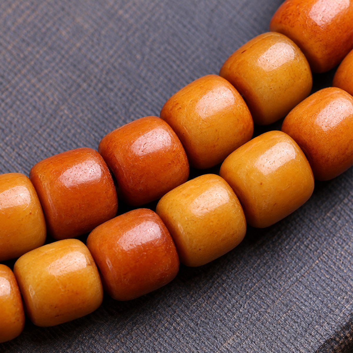 EverestArtstudios Bone 108-Bead Mala with Blessing Pendant and Bird Motif Charms — bead detail