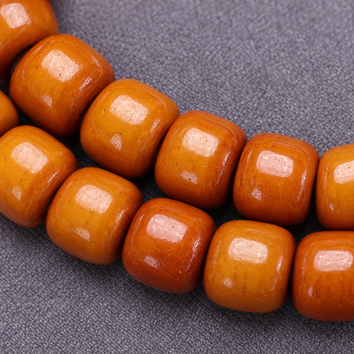 EverestArtstudios Yak Bone 108-Bead Mala with Wealth Deity Pendant and Camel Bone Accents — bead detail