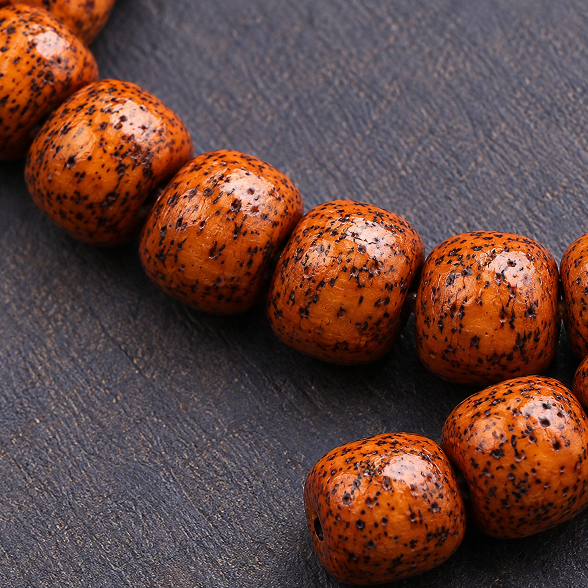EverestArtstudios Xingyue Bodhi 108-Bead Mala with Yak Bone and Dragon Motif Accents — bead detail
