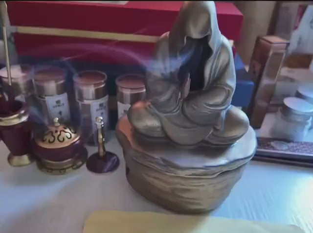 Load video: Bodhidharma Incense Burner: Antique Style Zen Decor