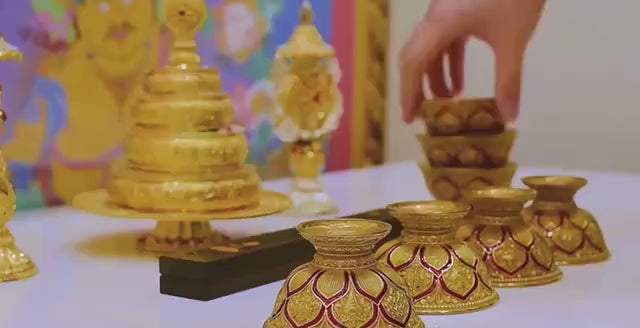 Handcrafted Brass Offering Bowl: Tibetan Buddhist Altar Cup