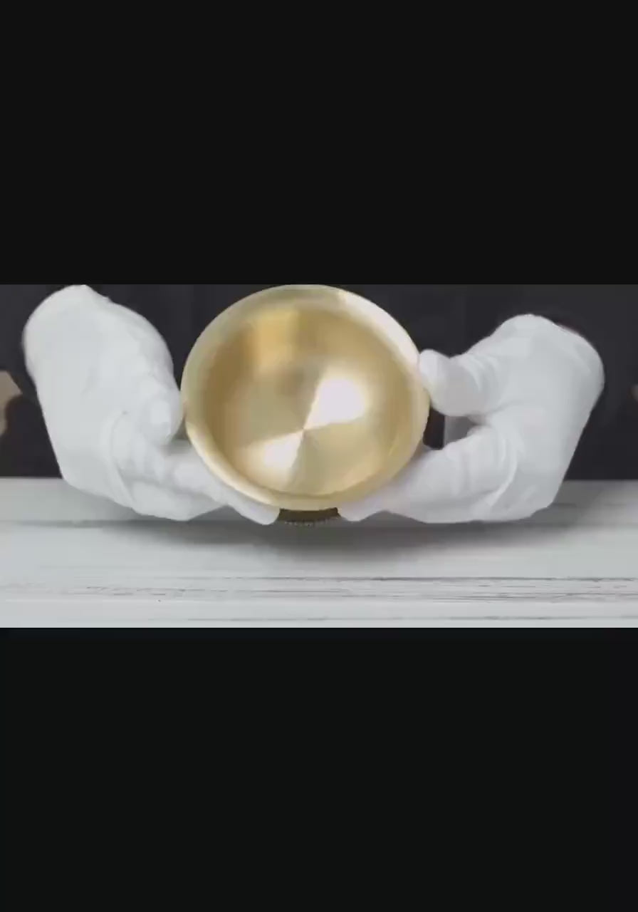 加载视频：Handcrafted Brass Offering Bowl: Tibetan Altar Water Cup with Auspicious Symbols