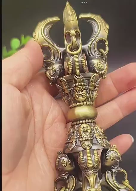 Handcrafted Brass closed Vajra Dorje: Tibetan Buddhist Ritual Tool