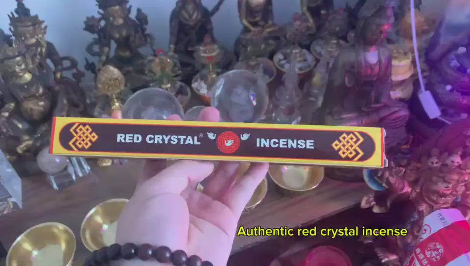載入影片：Handcrafted Red Crystal Incense: South Indian Tibetan Herbal Sticks