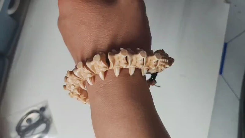 Hand-Carved Antler Snake Bracelet: Zodiac Jewelry for Men