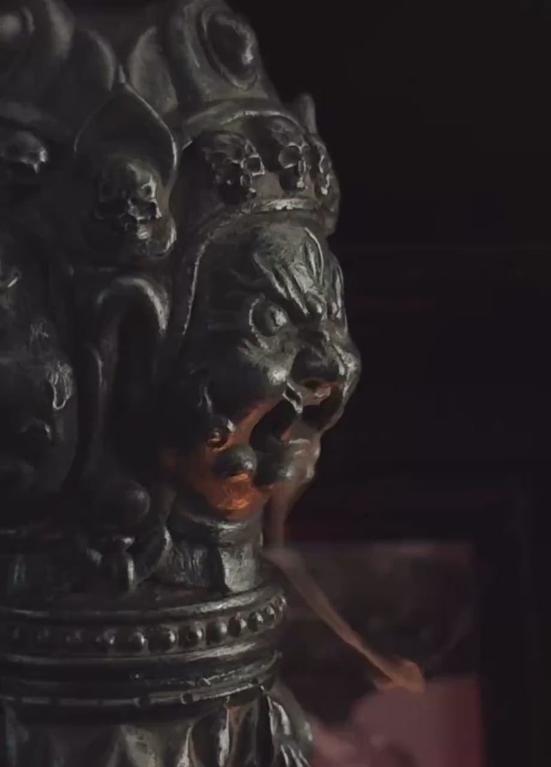 Handcrafted Vajra Backflow Incense Burner: Tibetan Ceramic