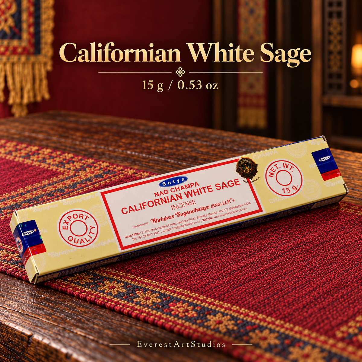 PTSX-TB542925238319-16 | Satya Californian White Sage | Tibetan background